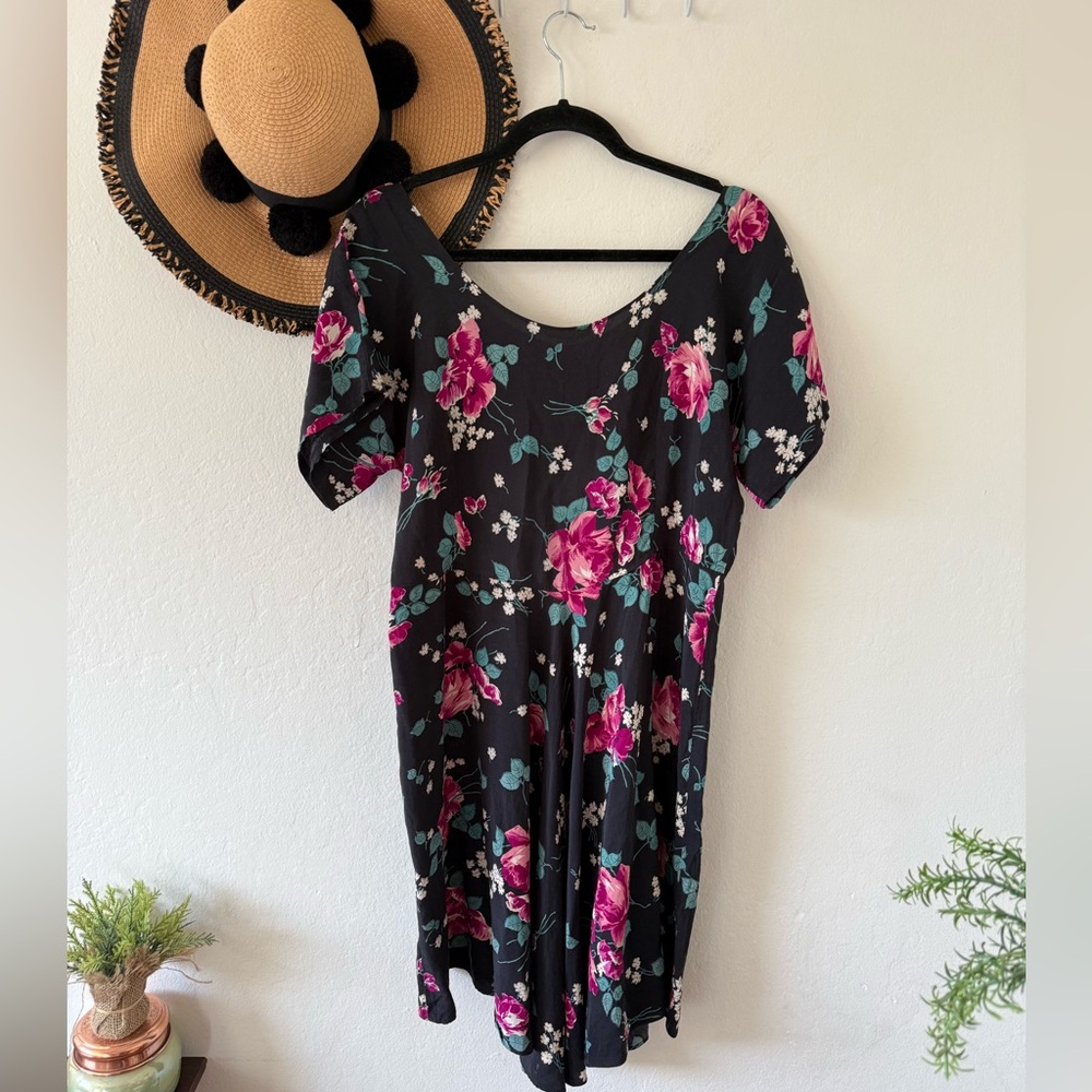 Marrika Nakk Vintage Floral Short Sleeve Mini Dress Prarie Western - Picture 6 of 14